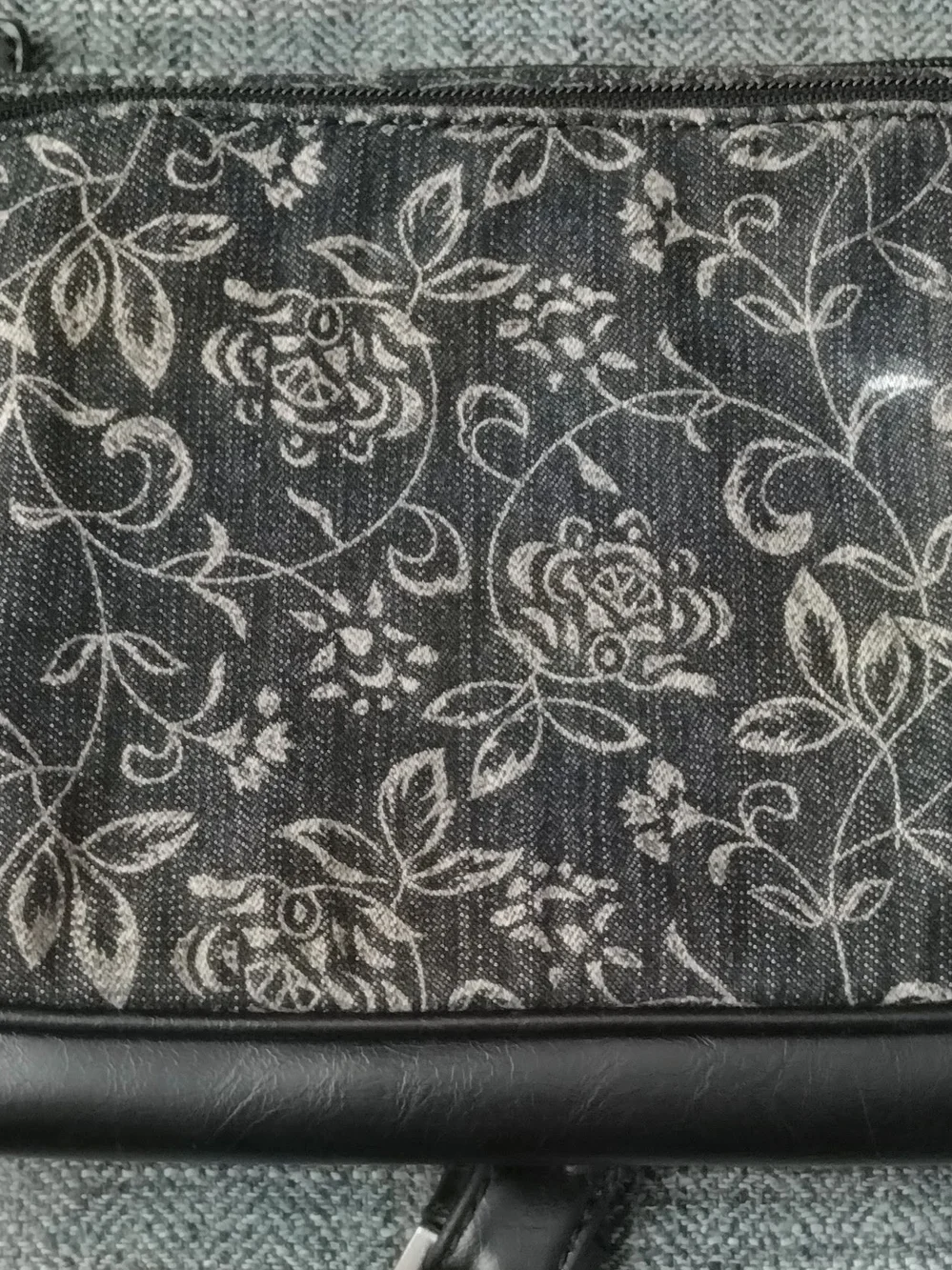 Relativity Black and Gray Floral Crossbody Bag